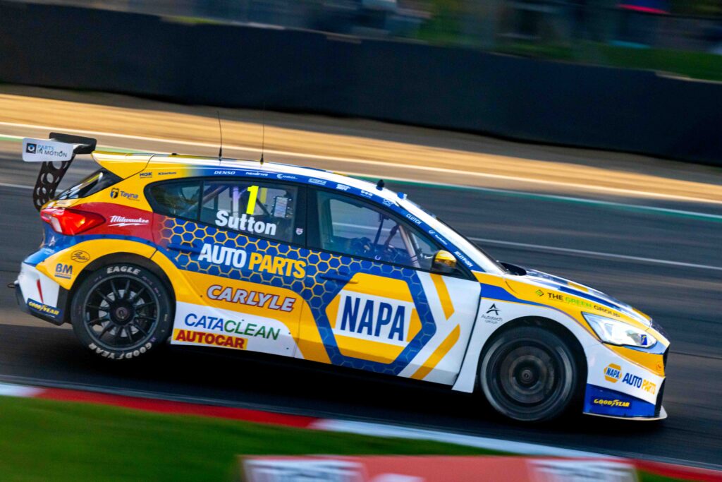 Ash Sutton Cornering On Three Wheels During Qualifying At The BTCC Brands Hatch October 2024
