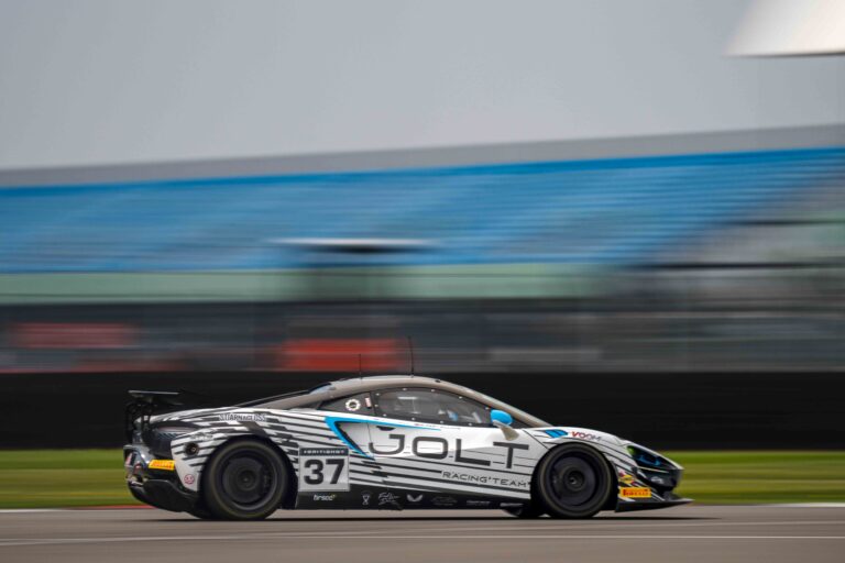 Jolt Racing’s car #37 at the Silverstone 500. Rupert Williams & John Ingram in their McLaren Artura GT4