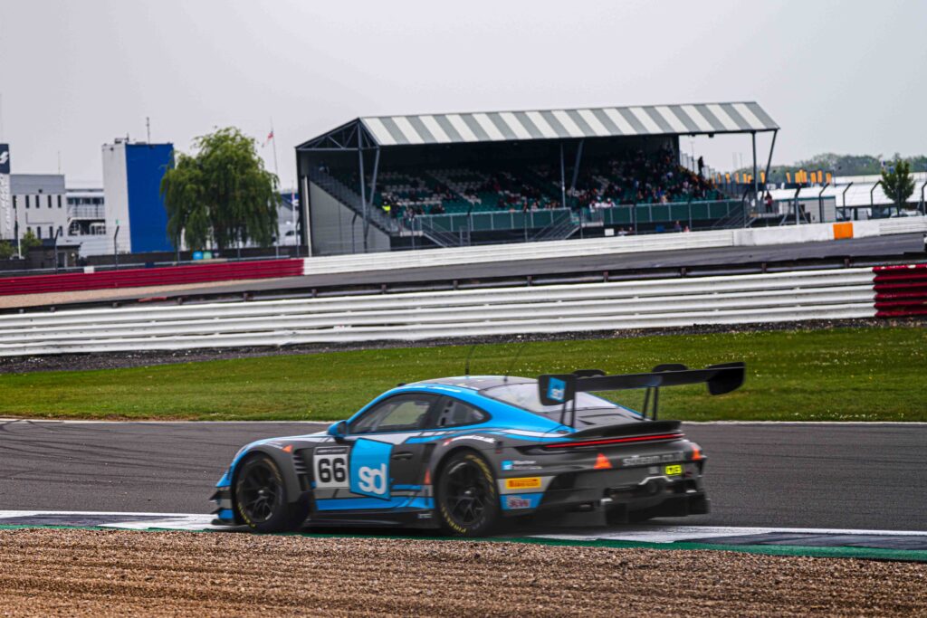 Team Parker Racing’s car #66 at the Silverstone 500 Nick Jones & Sven Muller in their Porsche 911 GT3 R (992) British GT