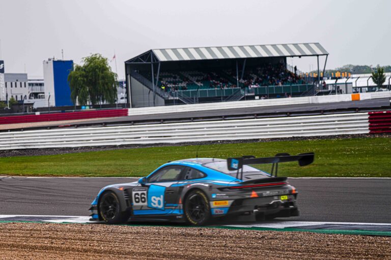 Team Parker Racing’s car #66 at the Silverstone 500 Nick Jones & Sven Muller in their Porsche 911 GT3 R (992) British GT