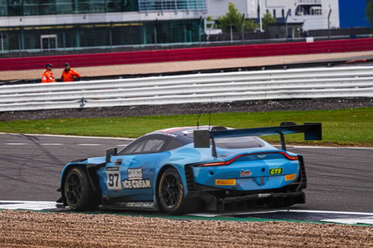 Beechdean Motorsport car #97 at the Silverstone 500. Andrew Howard & Tom Wood in their Aston Martin Vantage AMR GT3 Evo