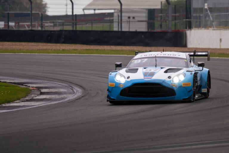 Beechdean Motorsport car #97 at the Silverstone 500. Andrew Howard & Tom Wood in their Aston Martin Vantage AMR GT3 Evo