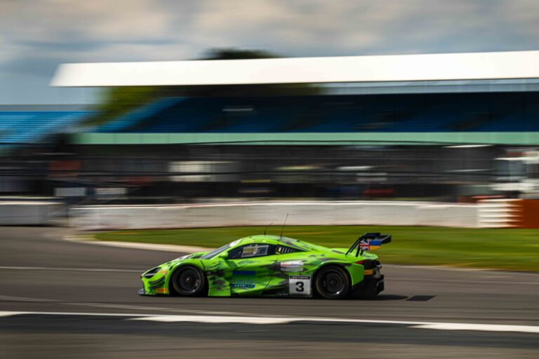 Car #3 Optimum Motorsport McLaren 720S GT3 Evo Mark Price & Callum Macleod at the British GT Championship Silverstone 500