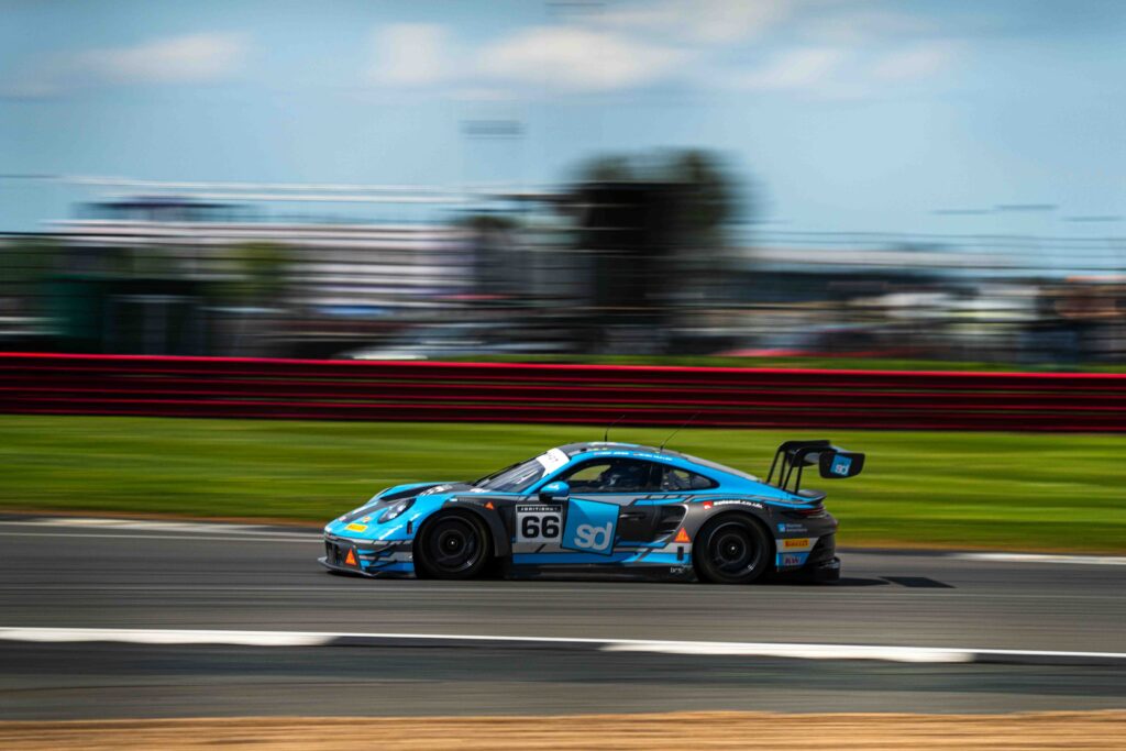 Team Parker Racing’s car #66 at the Silverstone 500 Nick Jones & Sven Muller in their Porsche 911 GT3 R (992) British GT
