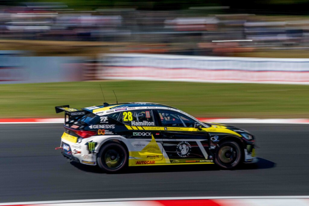 Nicholas Hamilton car #28 driving for Un-limited Motorsport at the BTCC Brands Hatch May 2025