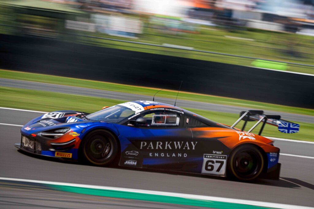 Orange Racing McLaren 720S GT3 Evo Piloted by Marcus Clutton & Simon Orange at the British GT Silverstone 500