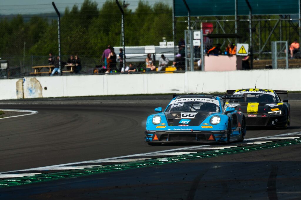 Team Parker Racing’s car #66 at the Silverstone 500 Nick Jones & Sven Muller in their Porsche 911 GT3 R (992) British GT