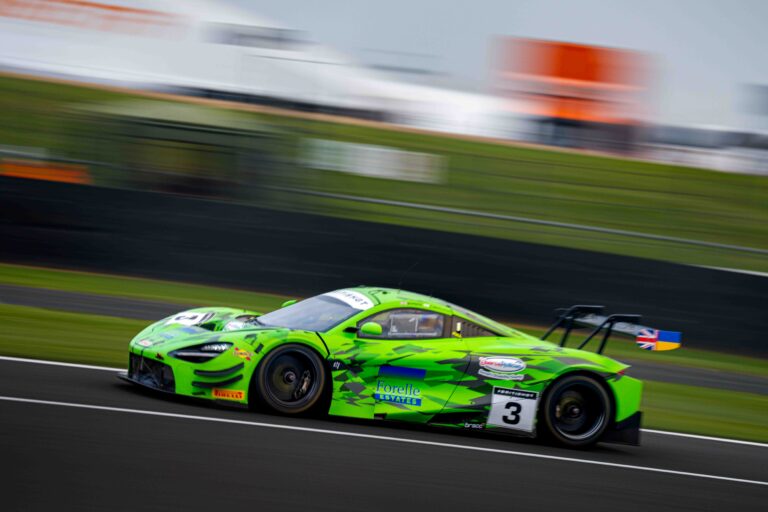 Car #3 Optimum Motorsport McLaren 720S GT3 Evo Mark Price & Callum Macleod at the British GT Championship Silverstone 500