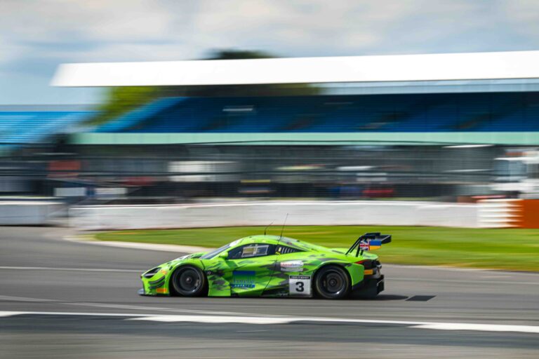 Car #3 Optimum Motorsport McLaren 720S GT3 Evo Mark Price & Callum Macleod at the British GT Championship Silverstone 500