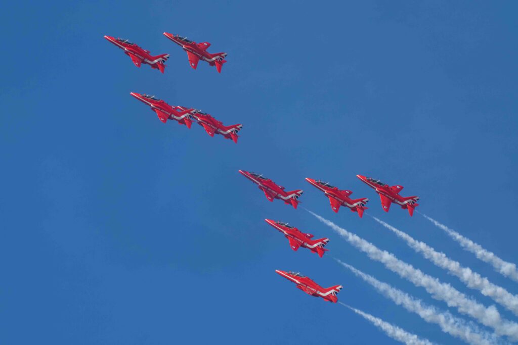The Red Arrows at the Battle of Britain Airshow at Headcorn 2025