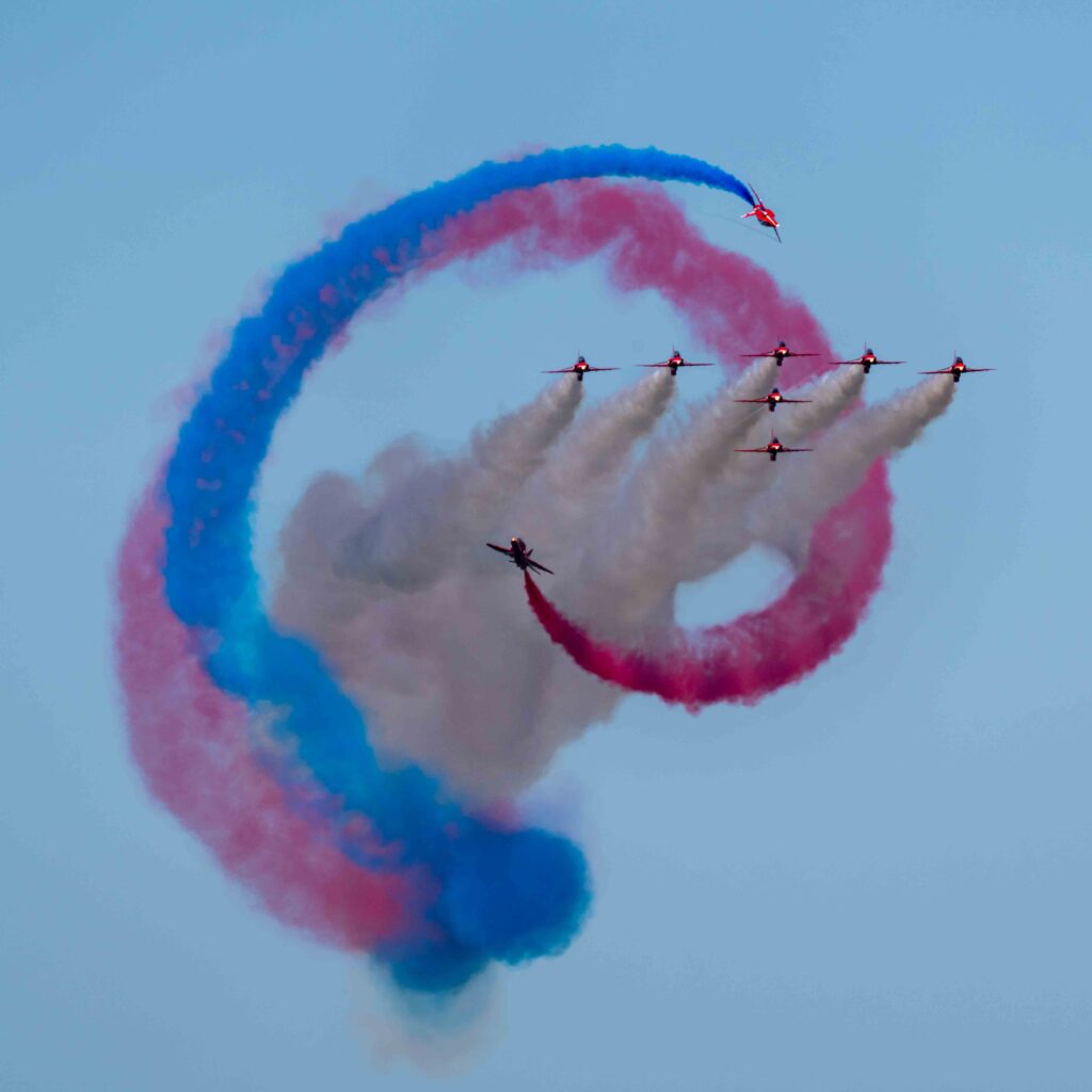 The Red Arrows at the Battle of Britain Airshow at Headcorn 2025