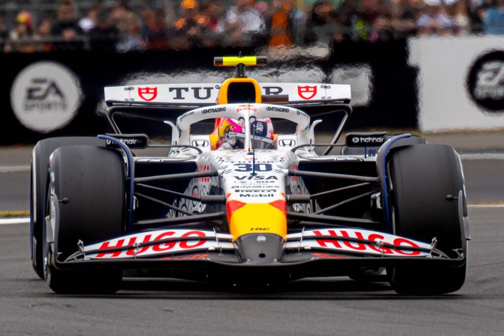 Liam Lawson In His Racing Bull At The Formula 1 British Grand Prix 2025