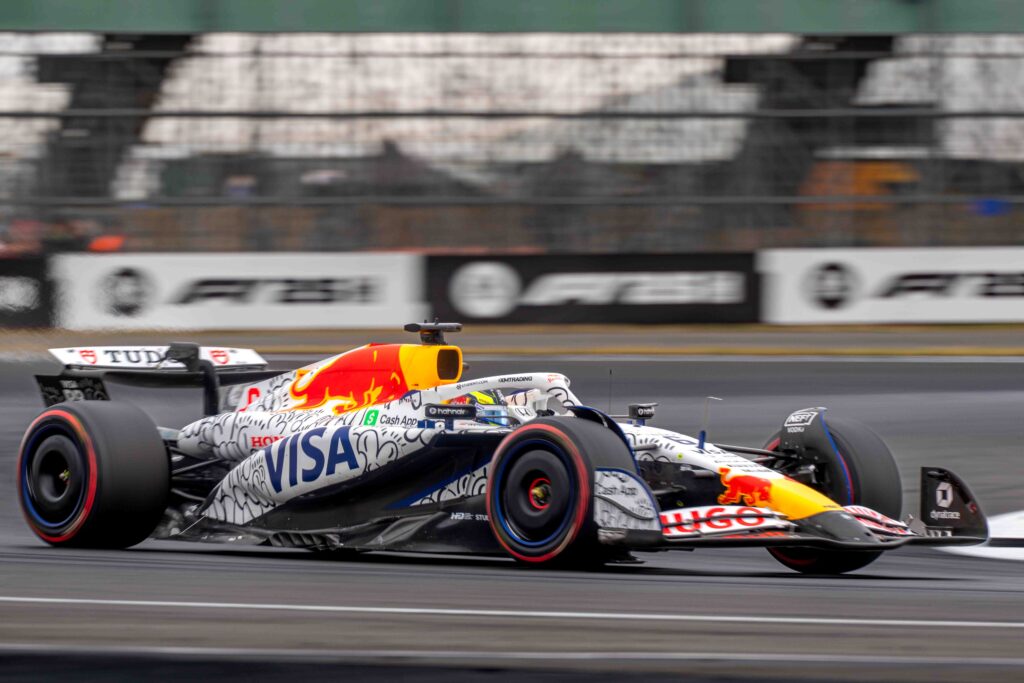 Isack Hadjar In His Racing Bull At The Formula 1 British Grand Prix 2025