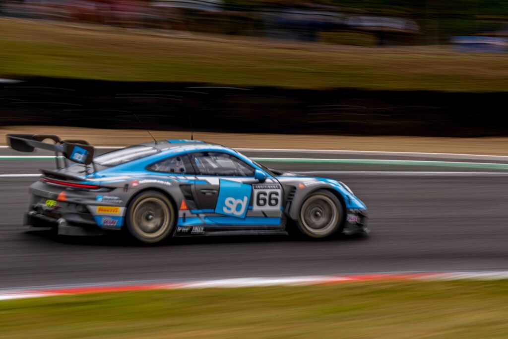Team Parker Racing's Porsche 911 GT3 R During the British GT at Brands Hatch August 2025