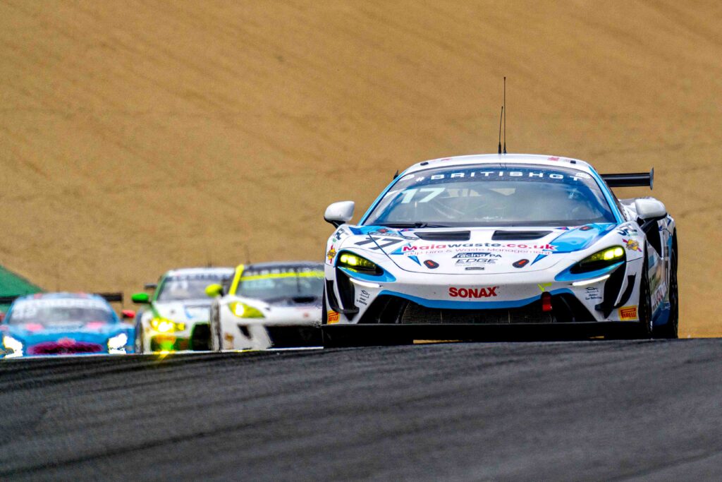 Harry George and Luca Hopkinson claimed their maiden win in British GT4 at Brands Hatch