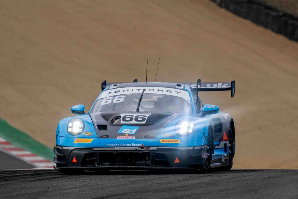 Team Parker Racing's Porsche 911 GT3 R During the British GT at Brands Hatch August 2025