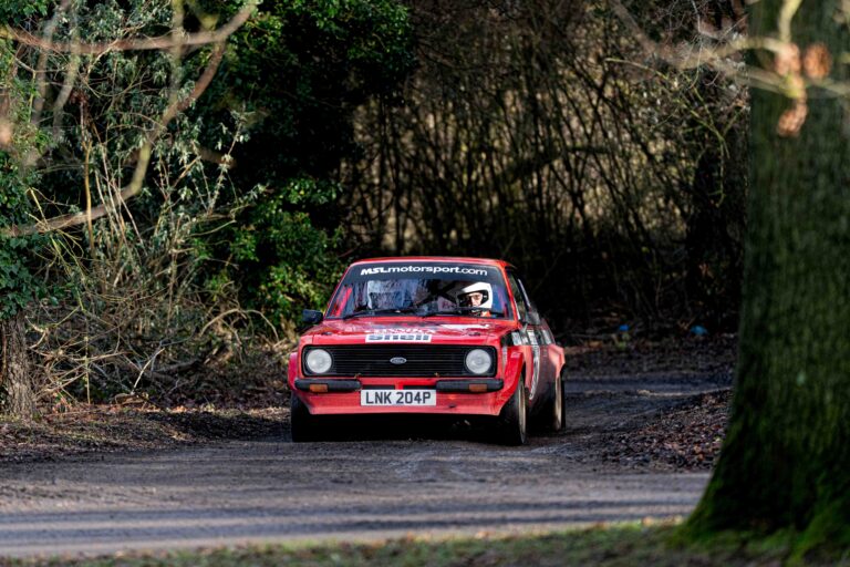 Brands Hatch, UK, 17th January, 2026, James Slaughter & Terry Martin In a Ford Escort RS1800 at Round 4 of the Protyre Circuit Rally Championship, "The Winter Stages", Christopher Neve / Alamy Live News