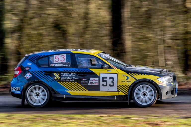 Brands Hatch, UK, 17th January, 2026, Martin Gibson & Abigail Summerfield In a BMW 1 Series at Round 4 of the Protyre Circuit Rally Championship, "The Winter Stages", Christopher Neve / Alamy Live News