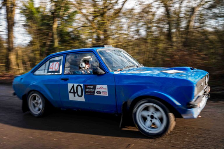 Brands Hatch, UK, 17th January, 2026, Ben Smith Snr & Ben Smith Jnr In a Ford Escort at Round 4 of the Protyre Circuit Rally Championship, "The Winter Stages"