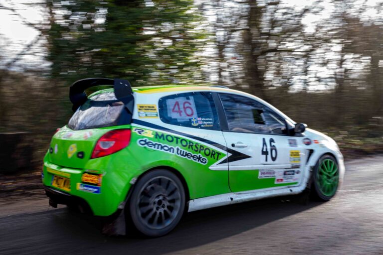 Brands Hatch, UK, 17th January, 2026, Scott Stutchbury & Darren Stutchbury In a Renault Clio Rs3 at Round 4 of the Protyre Circuit Rally Championship, "The Winter Stages", Christopher Neve / Alamy Live News