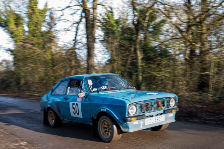 Peter Hinton & Harvey Hutchison In a Ford Escort Mrk II at Round 4 of the Protyre Circuit Rally Championship, "The Winter Stages" Brands Hatch