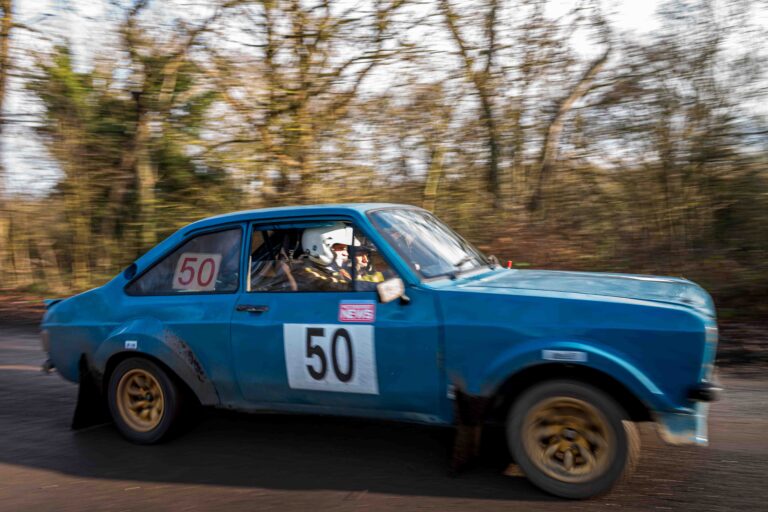 Peter Hinton & Harvey Hutchison In a Ford Escort Mrk II at Round 4 of the Protyre Circuit Rally Championship, "The Winter Stages" Brands Hatch