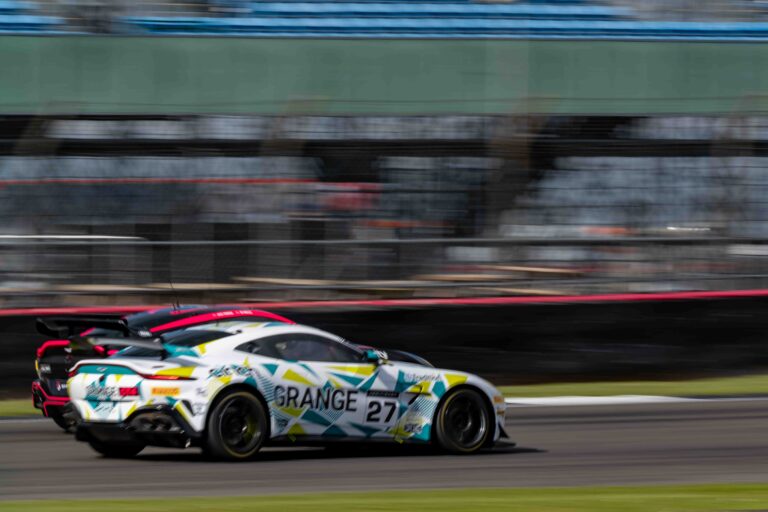 Daniel Lavery & Darren Turner in a Aston Martin Vantage AMR GT4 Evo for Grange Racing with FSR at the British GT Media Day