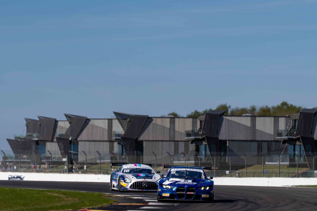 Car #18 Kevin Tse & Ben Green In Their Mercedes-AMG GT3 Evo For 2 Seas Motorsport at the British GT Silverstone 500