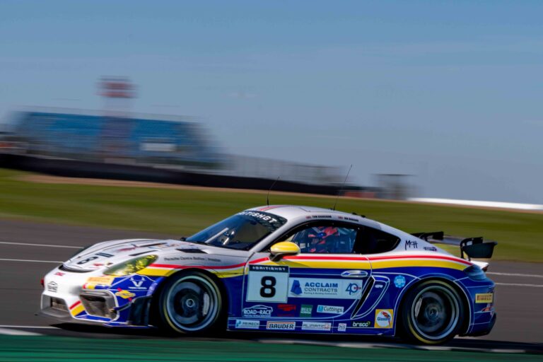 Car #8 Ian Duggan & Tom Bradshaw In a Porsche 718 Cayman GT4 RS CS For Paradine Competition