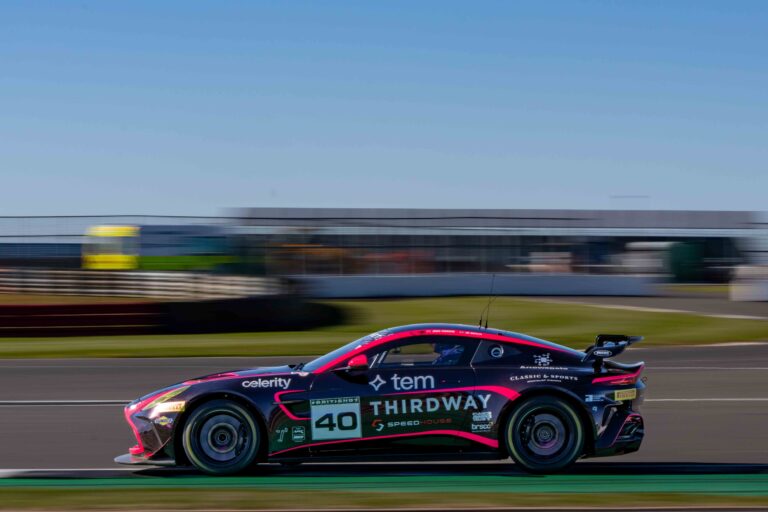 Car #40 James Townsend & Joe Wheeler In a Aston Martin Vantage AMR GT4 Evo For Townsend Racing powered by Fox Motorsport