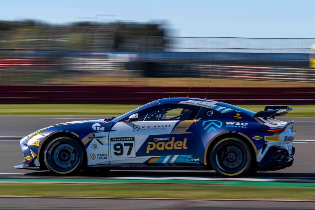 Car #97 John Hartshorne & Ronan Pearson In a Aston Martin Vantage AMR GT4 Evo For Stratton Motorsport