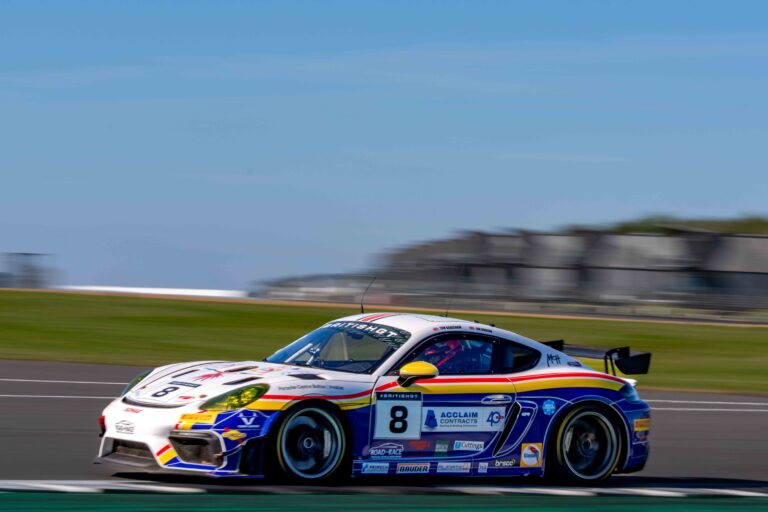 Car #8 Ian Duggan & Tom Bradshaw In a Porsche 718 Cayman GT4 RS CS For Paradine Competition