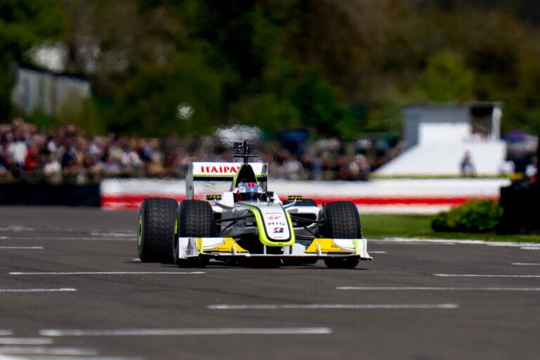 Jenson Button Piloting the 2019 Brawn GP BGP 001 at the Goowood 83rd Member's meeting,