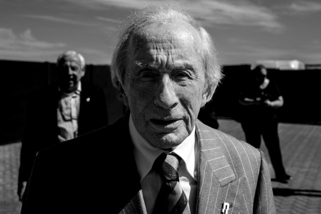 Jackie Stewart at the Unvailing of the Jim Clark Memorial at the BRDC during the Silverstone 500