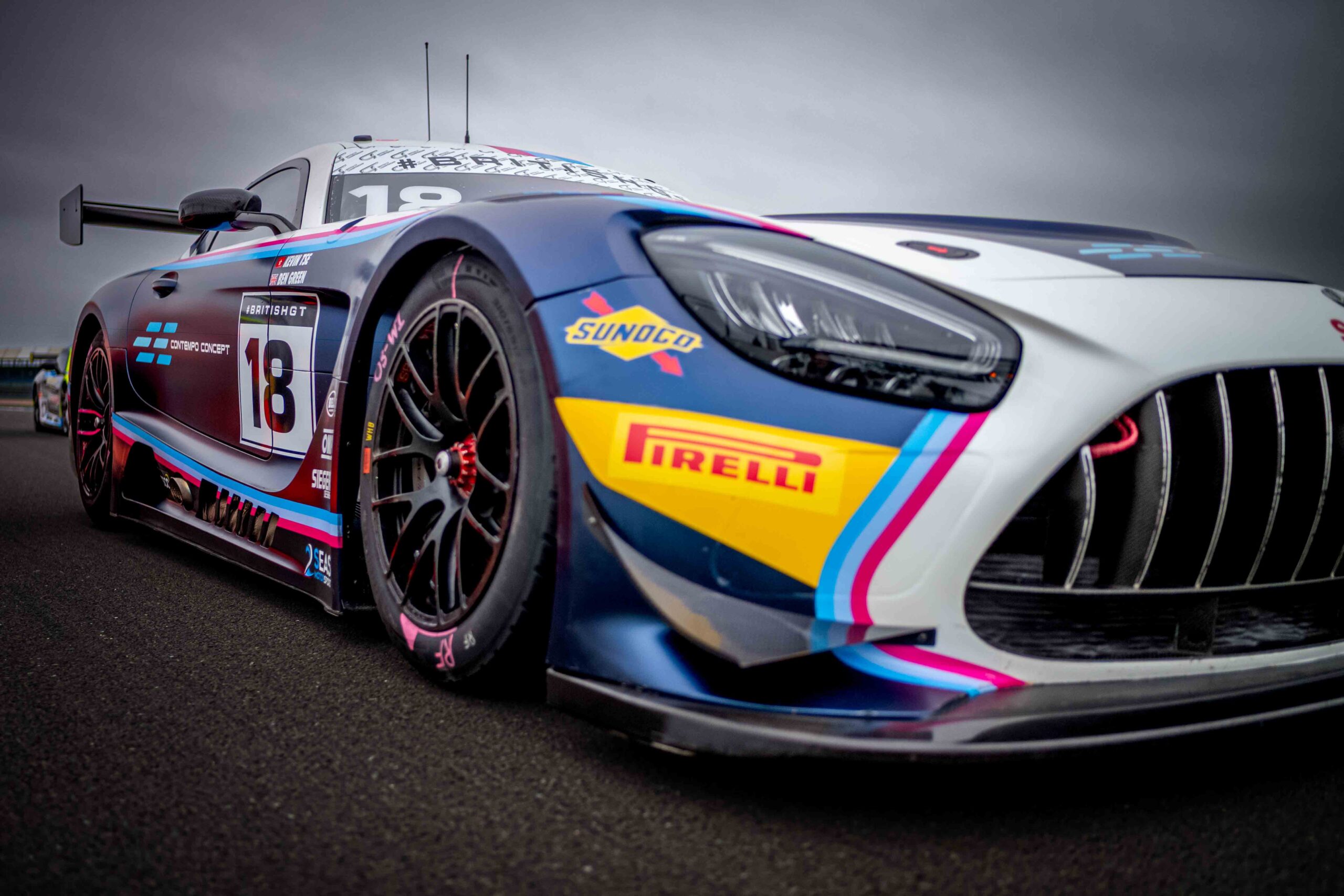 Kevin Tse & Ben Green in a Mercedes-AMG GT3 Evo for 2Seas Motorsport at the British GT Media Day,