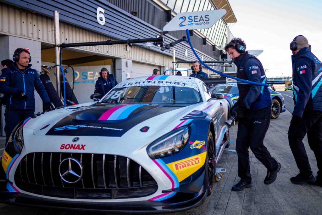 Kevin Tse & Ben Green in a Mercedes-AMG GT3 Evo for 2Seas Motorsport at the British GT Media Day,