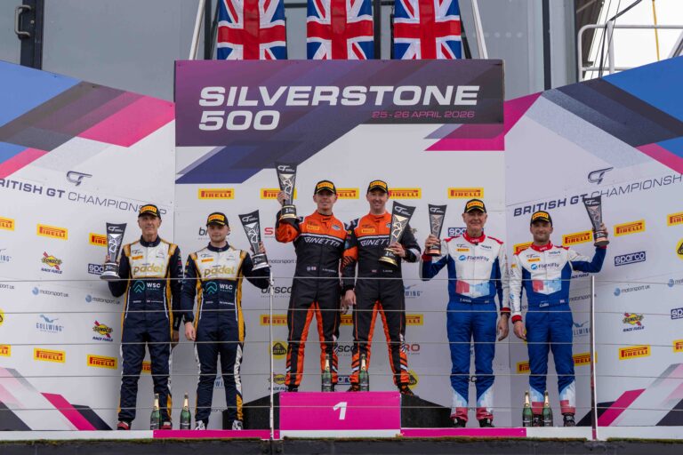 On the Podium Jack Mitchell & Luke Shaw in 1st, Ronan Pearson & John Hartshorne in 2nd & Colin Turkington & Ernie Graham in 3rd