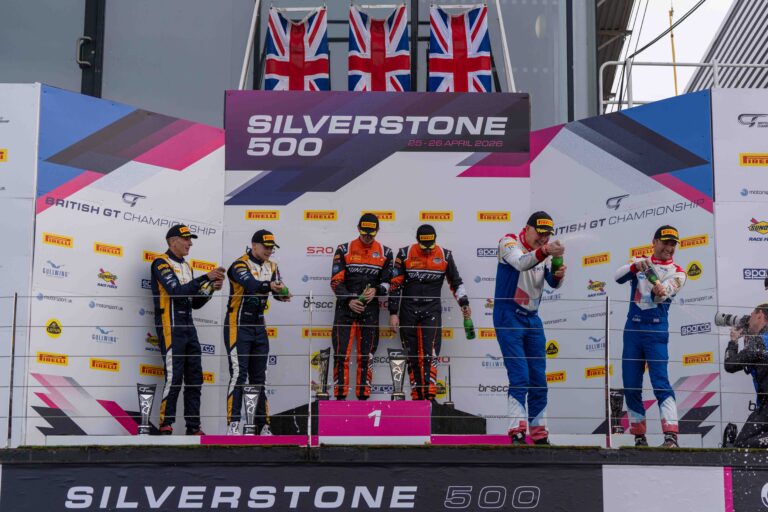 On the Podium Jack Mitchell & Luke Shaw in 1st, Ronan Pearson & John Hartshorne in 2nd & Colin Turkington & Ernie Graham in 3rd