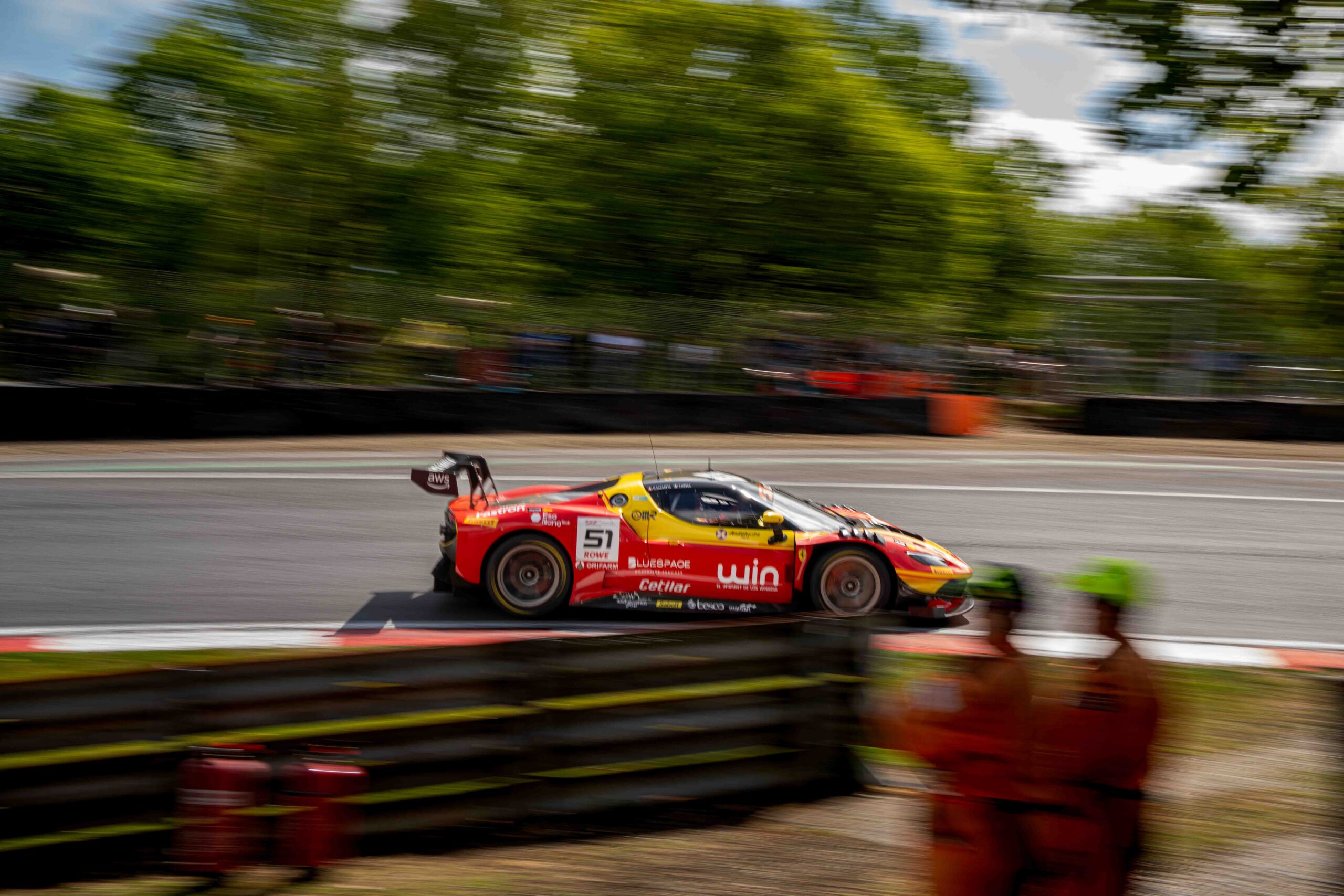 Car #51 Matias Zagazeta & Tommaso Mosca In a Ferrari 296 GT3 EVO For AF Corse at the GT World Challenge Europe Powered by AWS at Brands Hatch