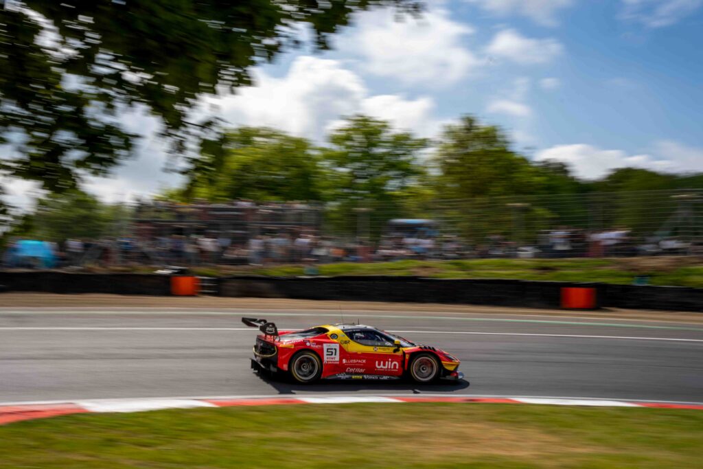 Car #51 Matias Zagazeta & Tommaso Mosca In a Ferrari 296 GT3 EVO For AF Corse at the GT World Challenge Europe Powered by AWS at Brands Hatch