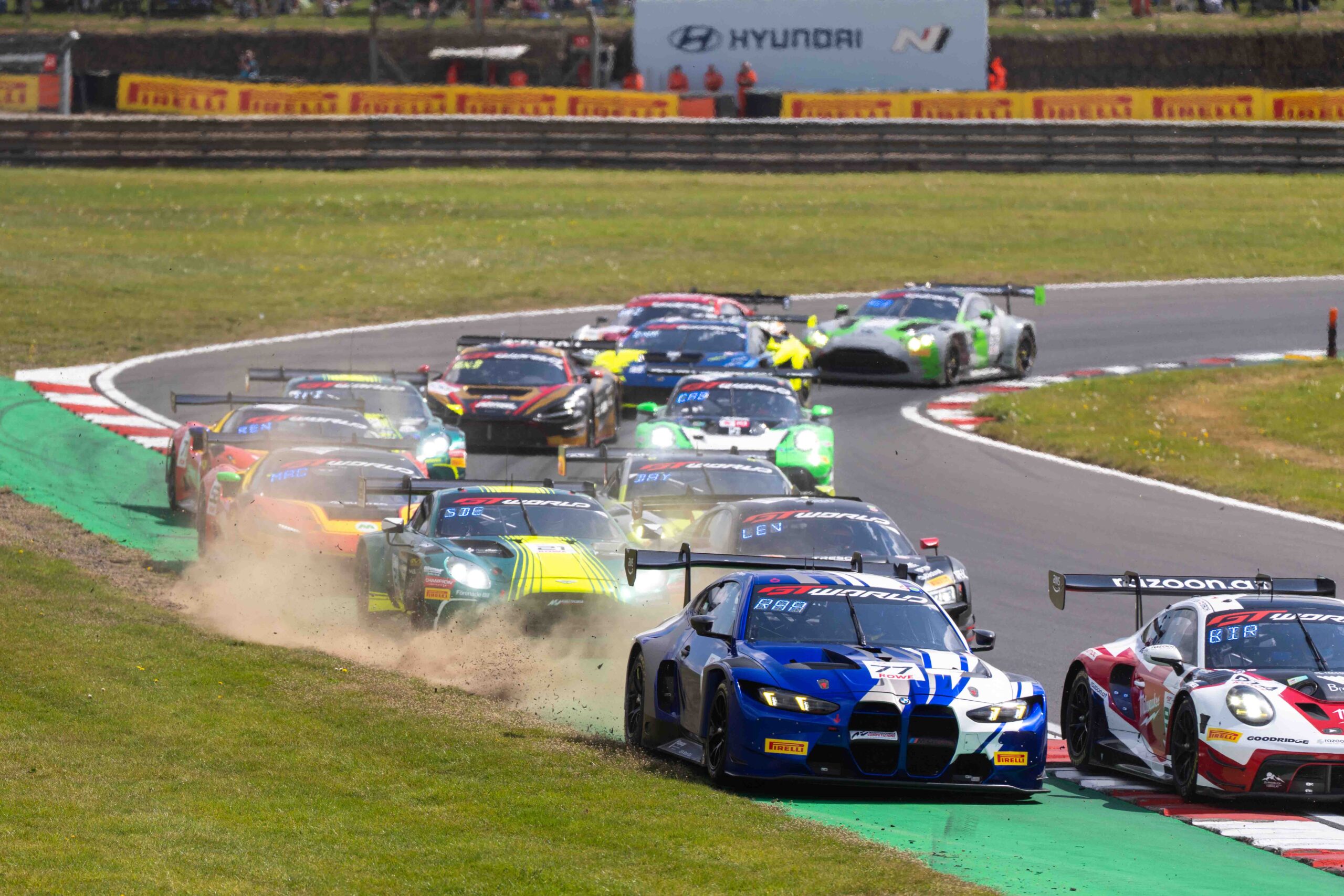 Competitors at the GT World Challenge Europe Powered by AWS at Brands Hatch,