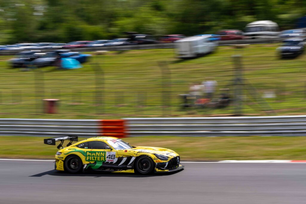 Car #48 Lucas Auer & Maro Engel In a Mercedes-AMG GT3 EVO For Winward Racing at the GT World Challenge Europe Powered by AWS at Brands Hatch