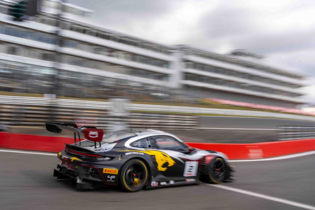 Car #2 Dorian Boccolacci & Morris Schuring In a Porsche 911 GT3 R EVO For Boutsen VDS at the GT World Challenge Brands Hatch