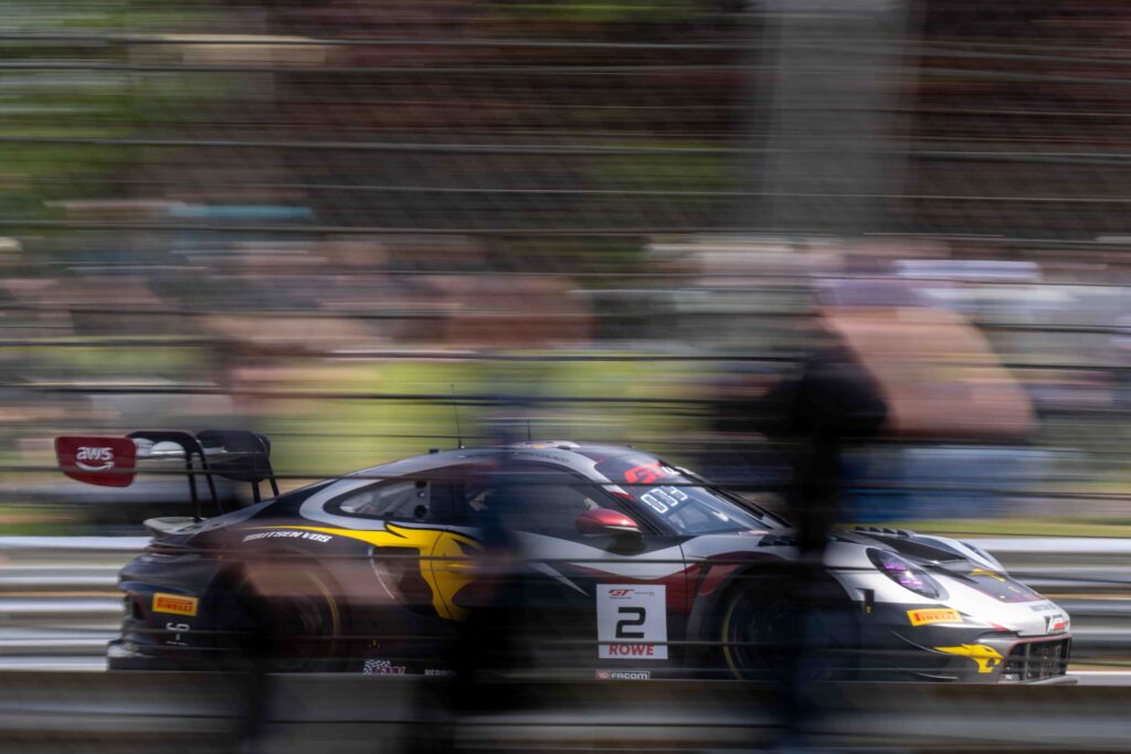 Car #2 Dorian Boccolacci & Morris Schuring In a Porsche 911 GT3 R EVO For Boutsen VDS at the GT World Challenge Brands Hatch