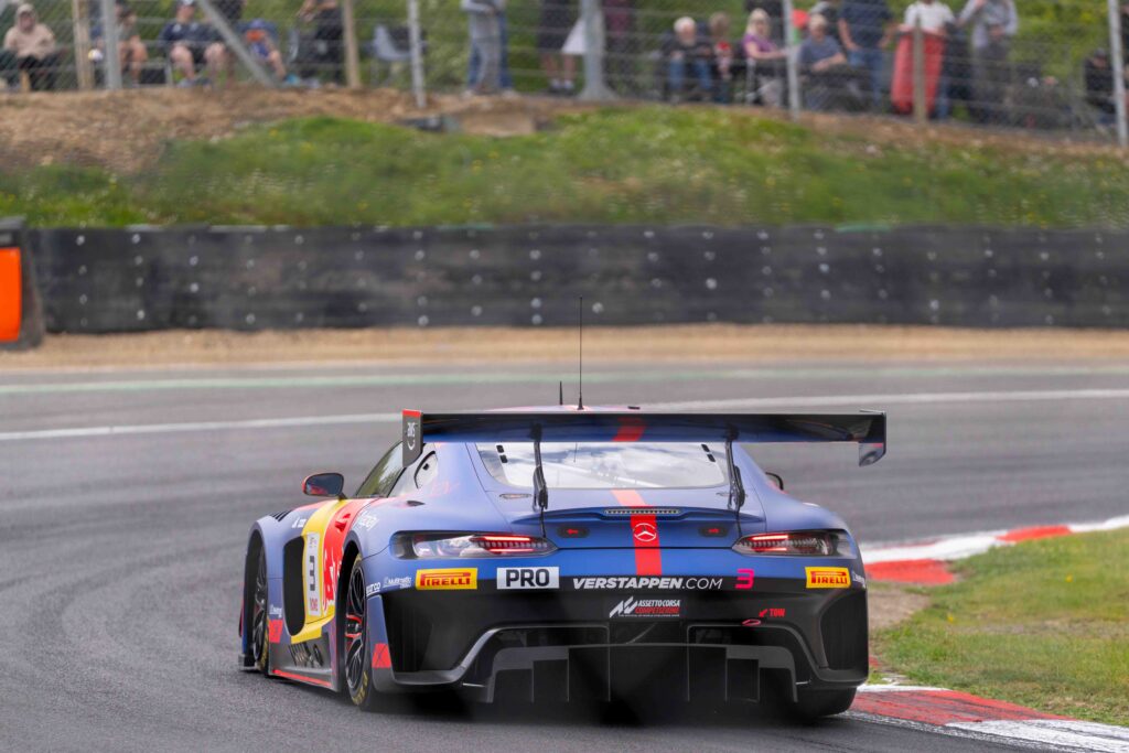 Car #3 Chris Lulham & Dani Juncadella In a Mercedes-AMG GT3 EVO For Mercedes-AMG Team Verstappen Racing At The GT World Challenge Brands Hatch