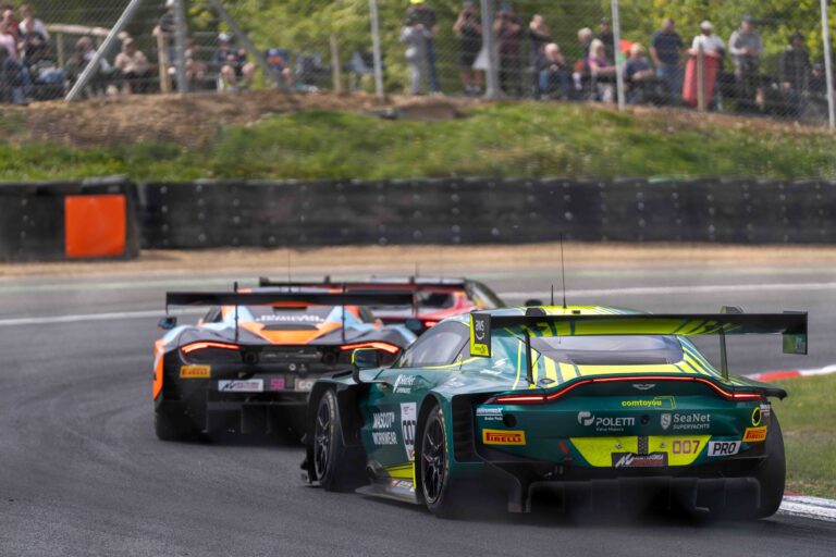 Car #7 Nicki Thiim & Kobe Pauwels In a Aston Martin Vantage AMR GT3 EVO For Comtoyou Racing