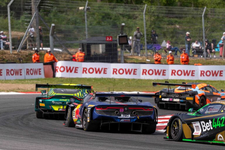 Competitors at the GT World Challenge Europe Powered by AWS at Brands Hatch,