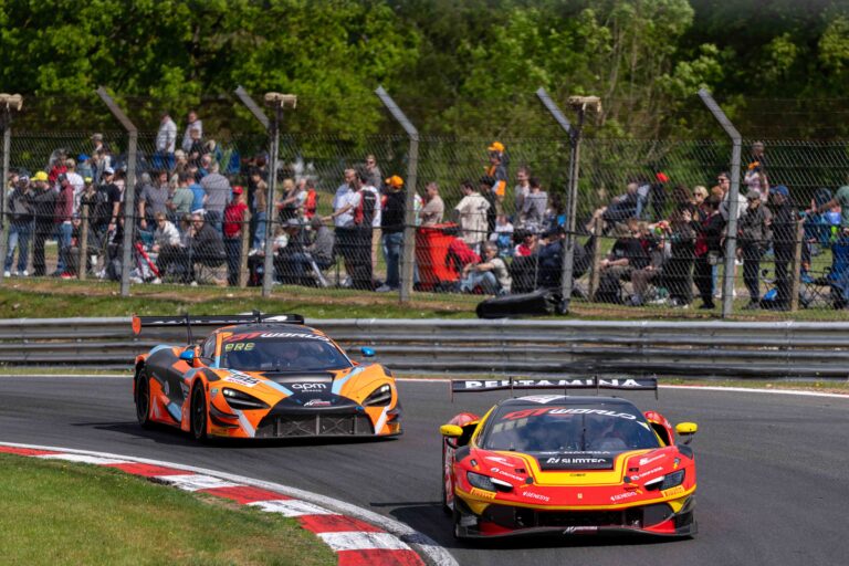 Competitors at the GT World Challenge Europe Powered by AWS at Brands Hatch,