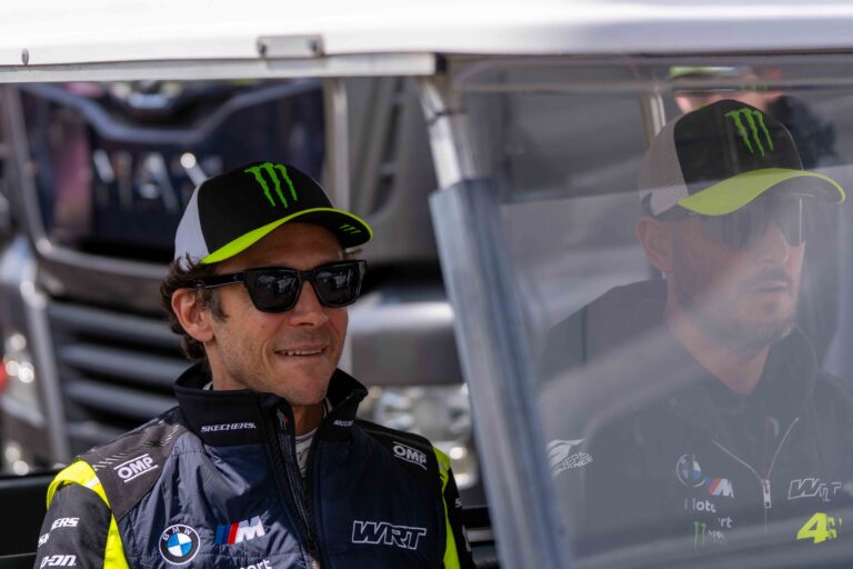 Valentino Rossi For Team WRT at the GT World Challenge Europe Powered by AWS at Brands Hatch.