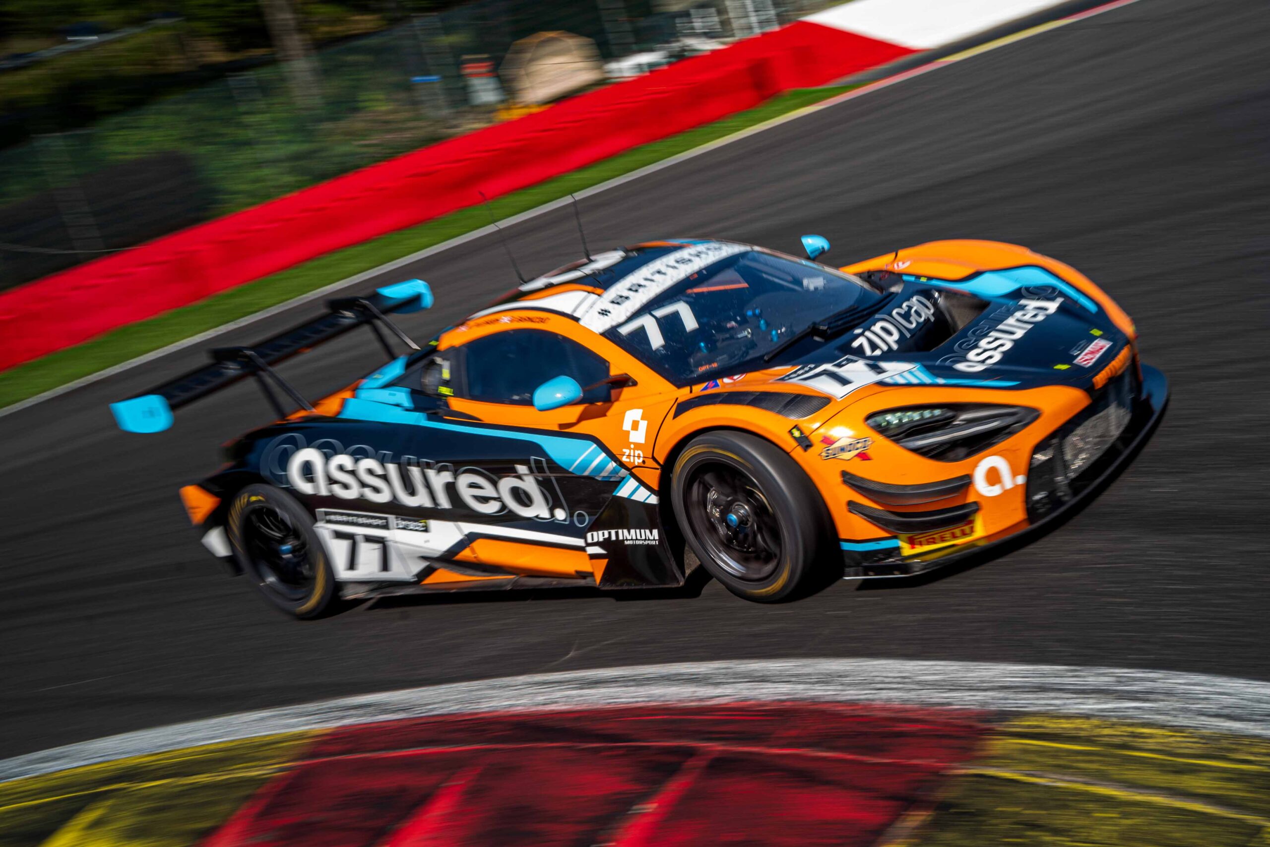 Spa Francorchamps, Belgium, 20th June, 2026, Car #77 Morgan Tillbrook & Ben Barnicoat for Optimum Motorsport in a McLaren 720S GT3 Evo at the British GT Spa, Christopher Neve